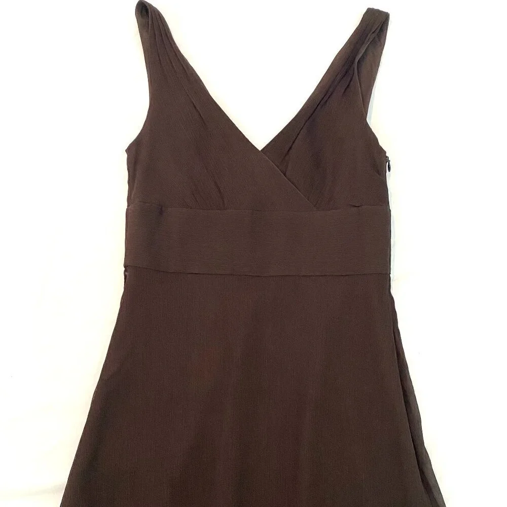 J Crew silk dress Womens Size 4 sleeveless brown cocktail evening fit and flare